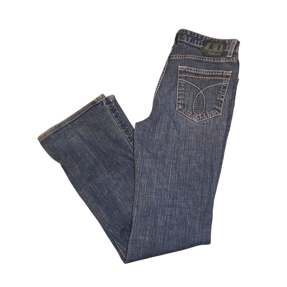 Calvin Klein Jeans Womens Size 8 Dark Wash Flare Leg Stretch Denim Blue Jeans - Picture 1 of 7